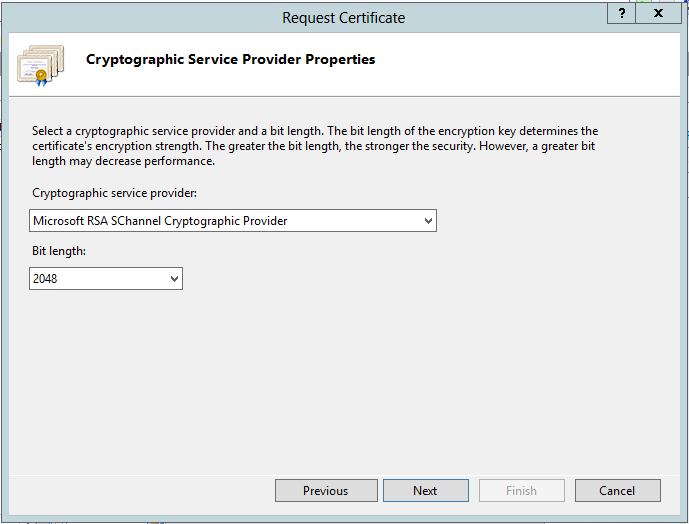 IIS 8 Cryptographic Service Provider Properties